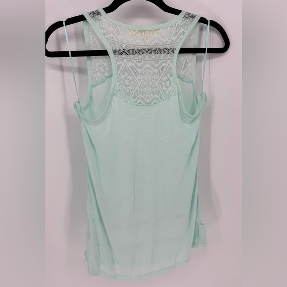 Pink Rose Turquoise Lace Tank Blouse - Picture 4 of 11
